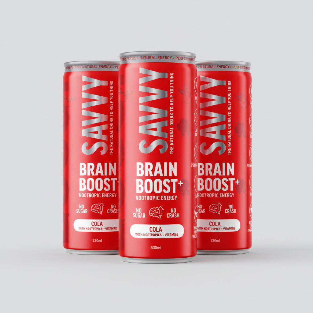 SAVVY Brain Boost+ Cola 330ml Box of 12
