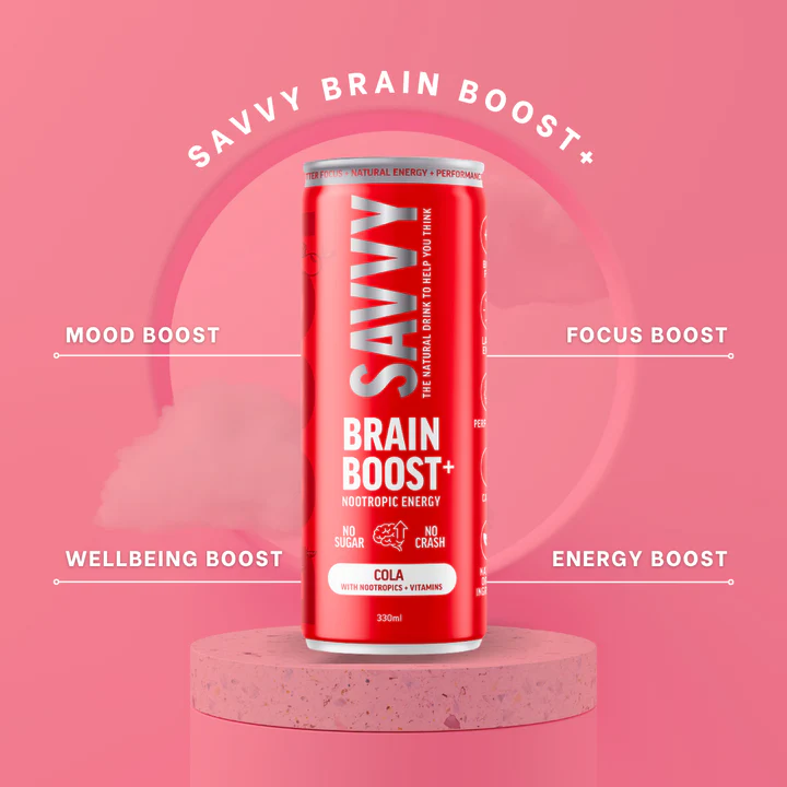 SAVVY Brain Boost+ Cola 330ml Box of 12