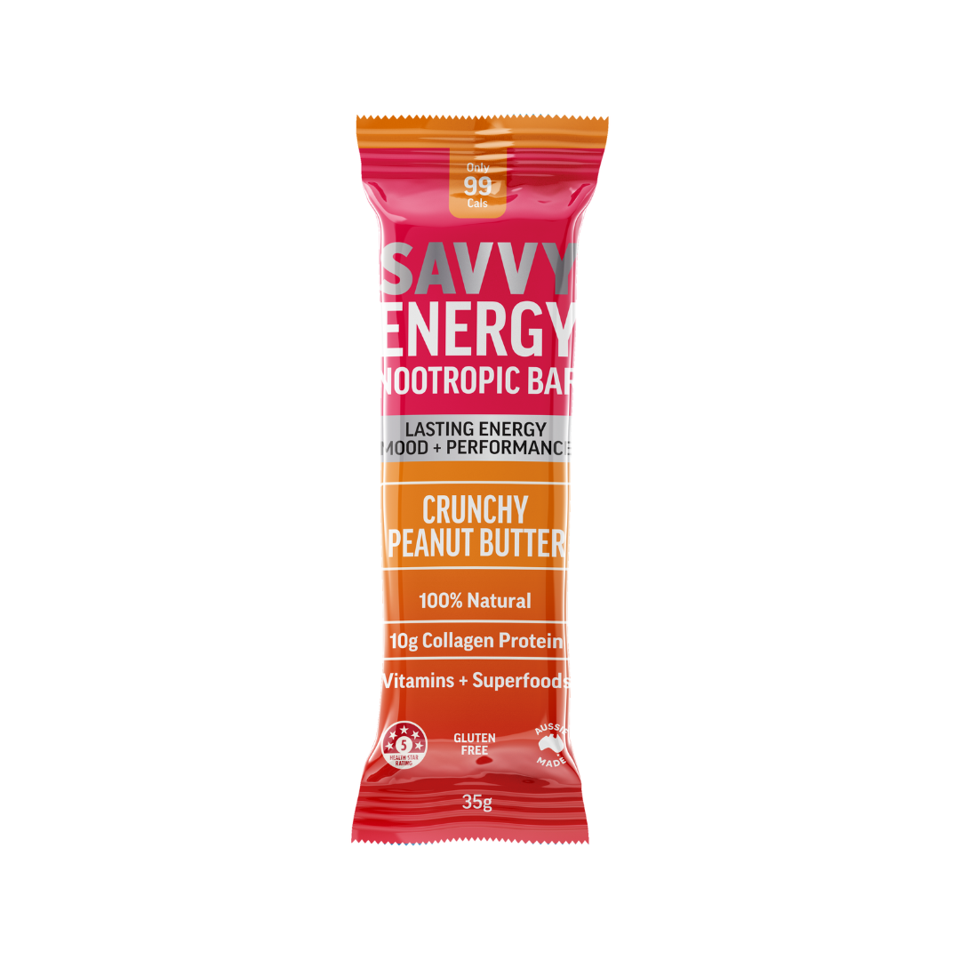 SAVVY ENERGY BAR CRUNCHY PEANUT BUTTER