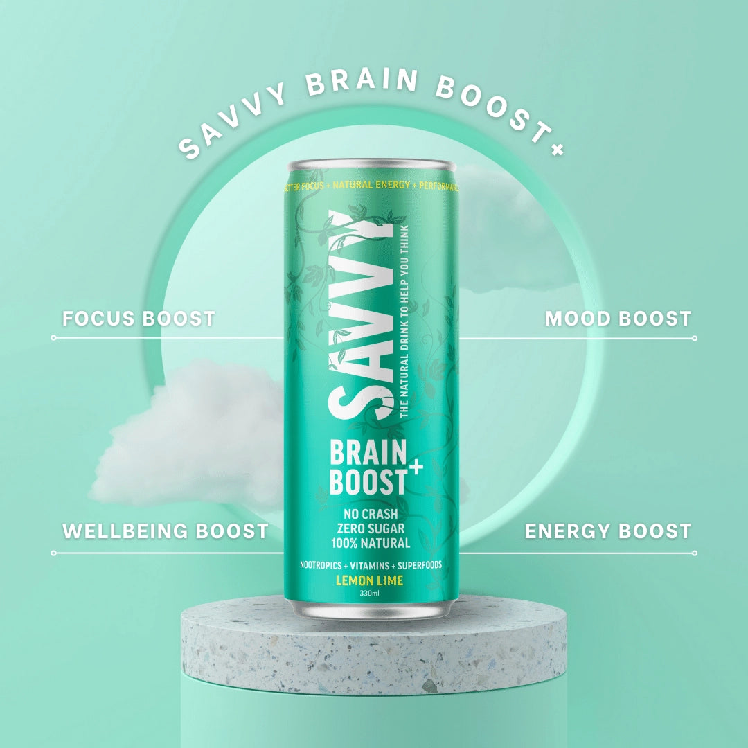 SAVVY BRAIN BOOST+ Lemon Lime 330ml Box of 12