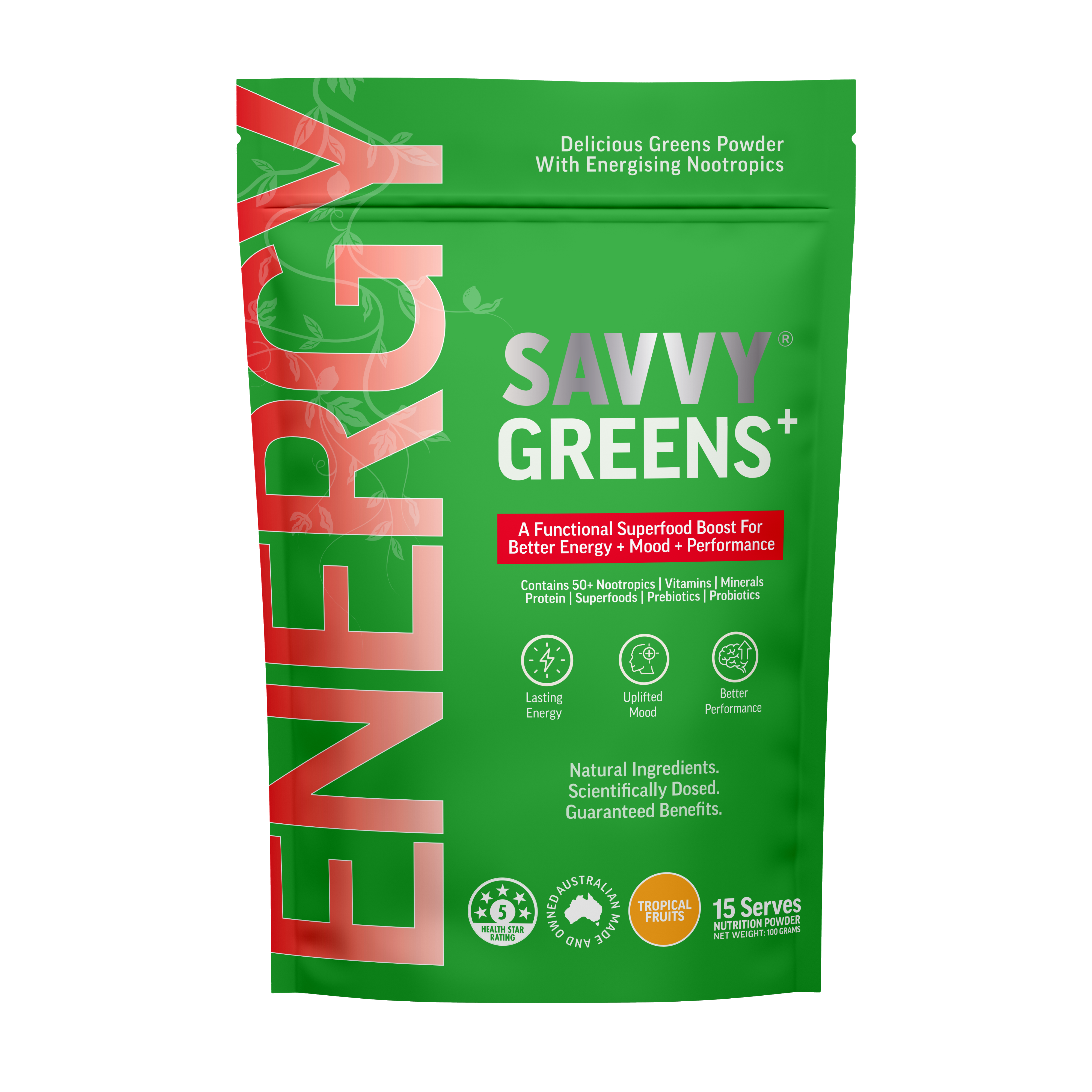 SAVVY GREENS+ ENERGY POWDER